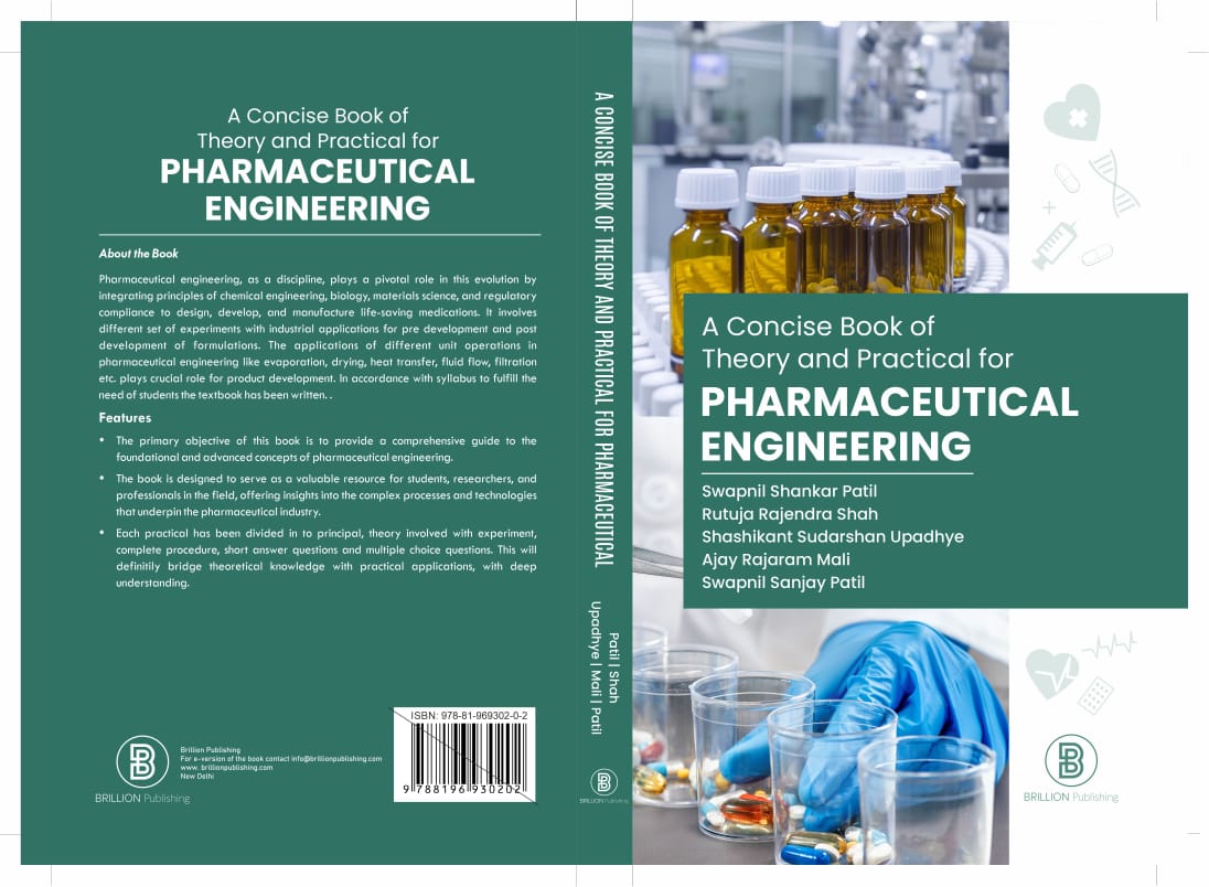 Congratulations to Dr. Swapnil patil, Mr. Shashikant Upadhye and Mr. Ajay mali on Publication of Pharmaceutical Engineering Book