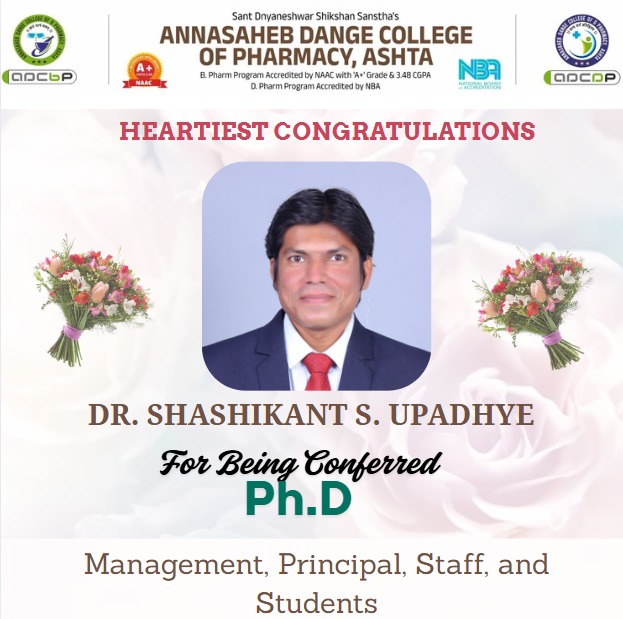 Congratulations to Dr. Shashikant S. Upadhye on Receiving Ph.D. Degree