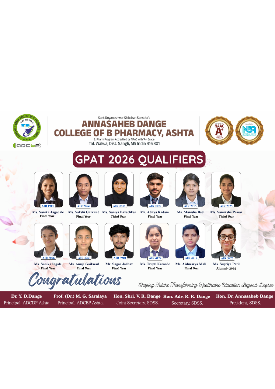 Heartiest Congratulations to GPAT 2026 Qualifiers